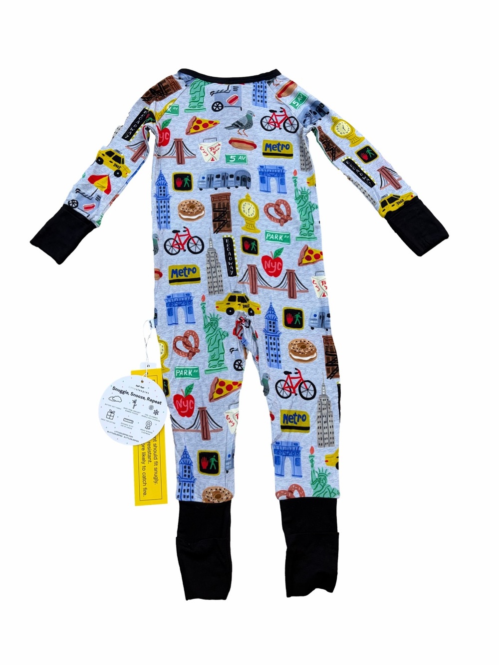 Little Sleepies NWT Size 6-12 Months The Big Apple New York City Zippy Pajamas - Picture 2 of 8